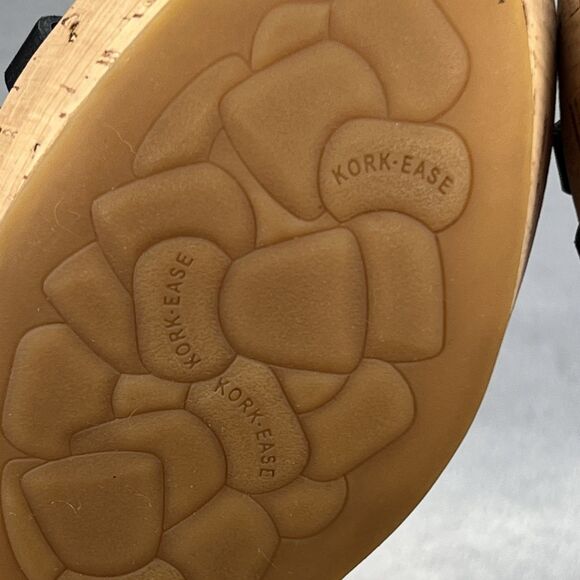 Kork-Ease Adelanto Wedge Sandals Women’s 8 Platform Slingback Black Leather Y2K - Picture 12 of 16